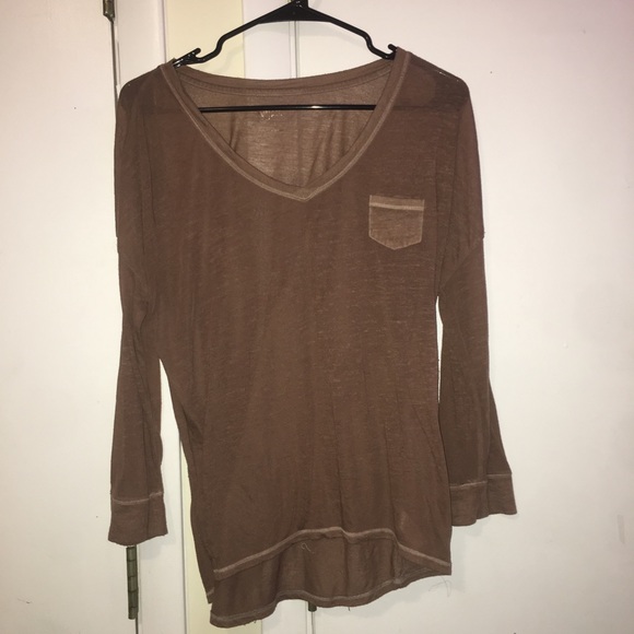 BROWN TOP (SEE THROUGH) HALF SLEEVE - Picture 1 of 2